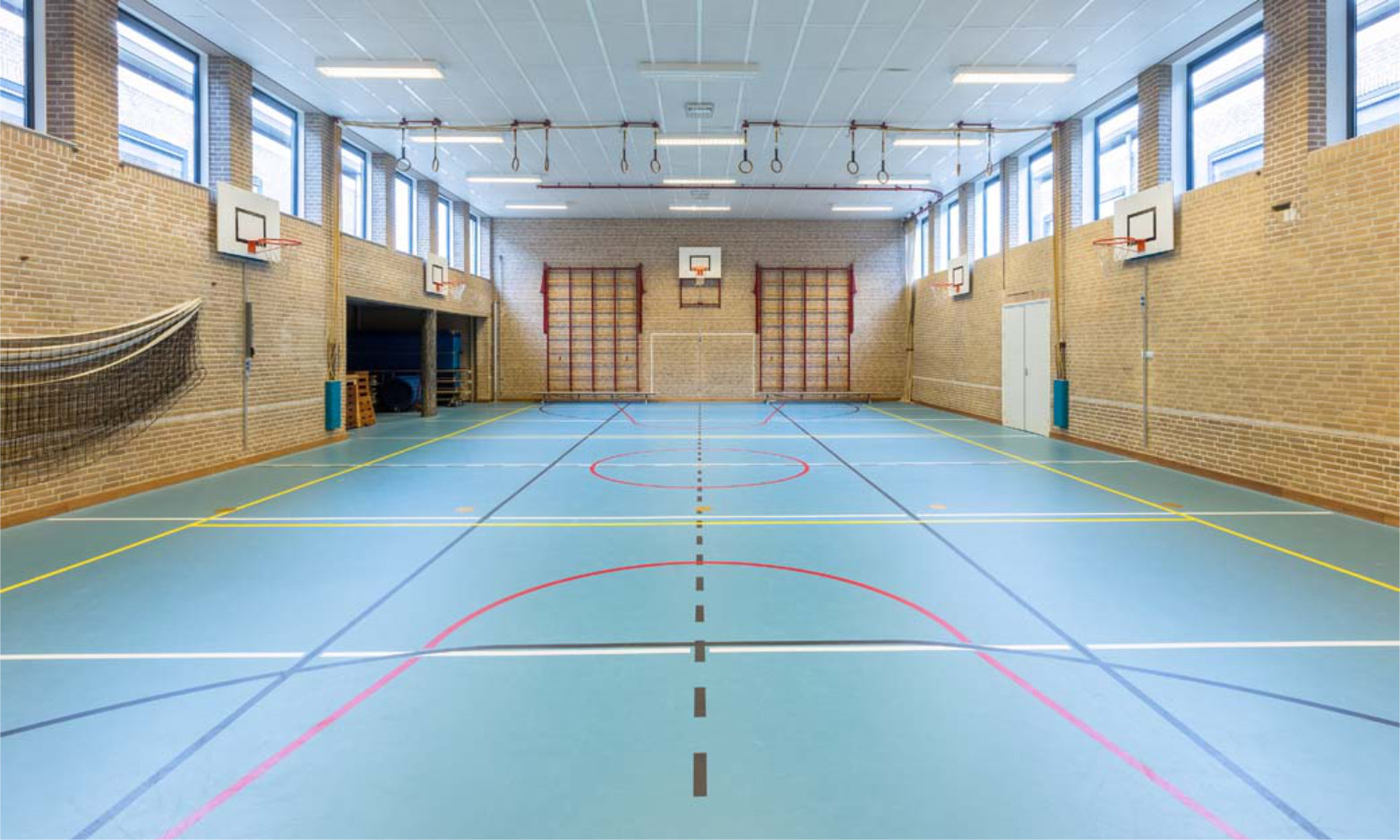 Interior dutch gymnasium for school sports
