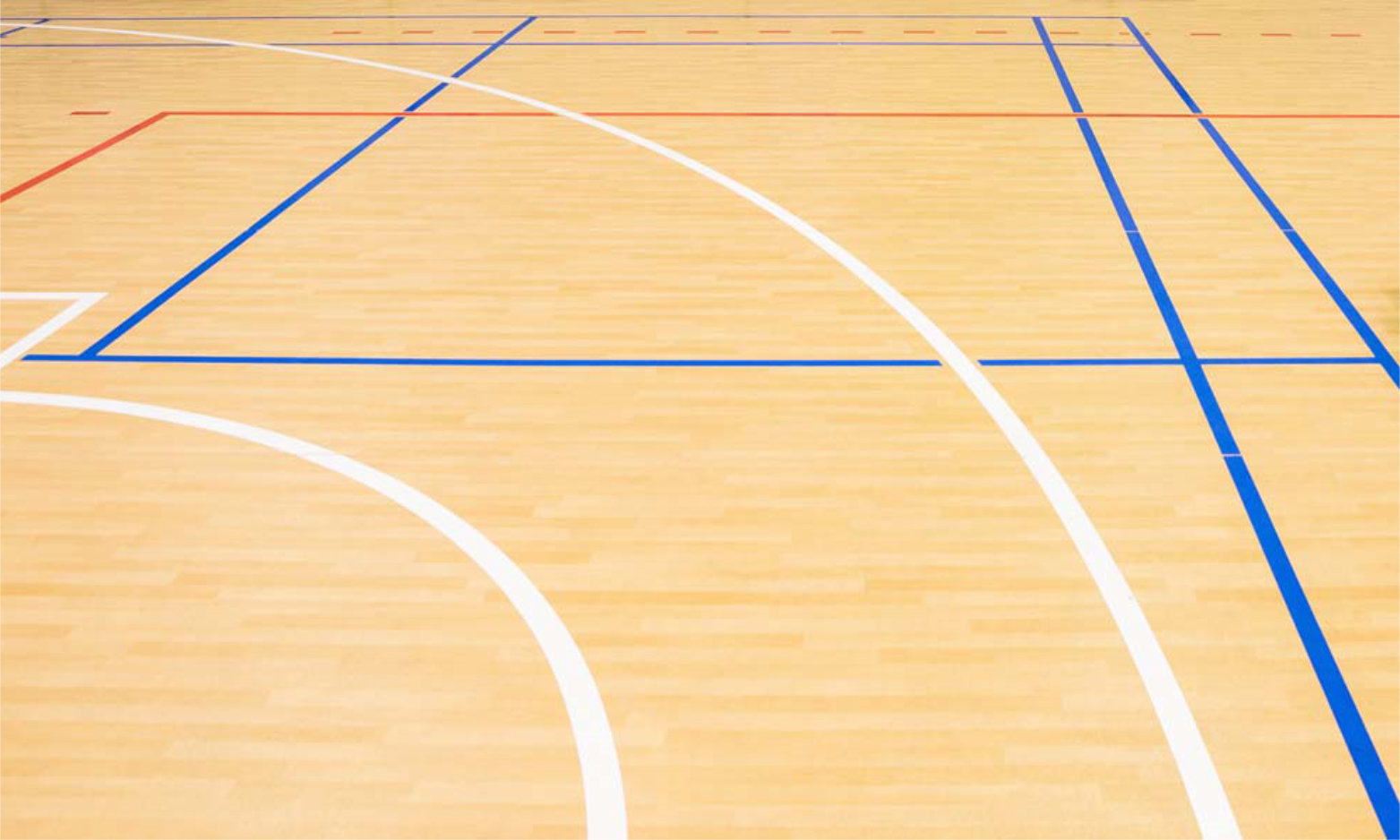 wooden floor volleyball, basketball, badminton court with light